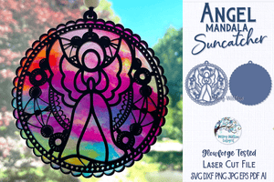 Angel Mandala Suncatcher for Laser or Glowforge Wispy Willow Designs Company