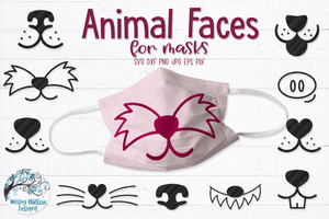 Animal Faces for Masks SVG Bundle Wispy Willow Designs Company