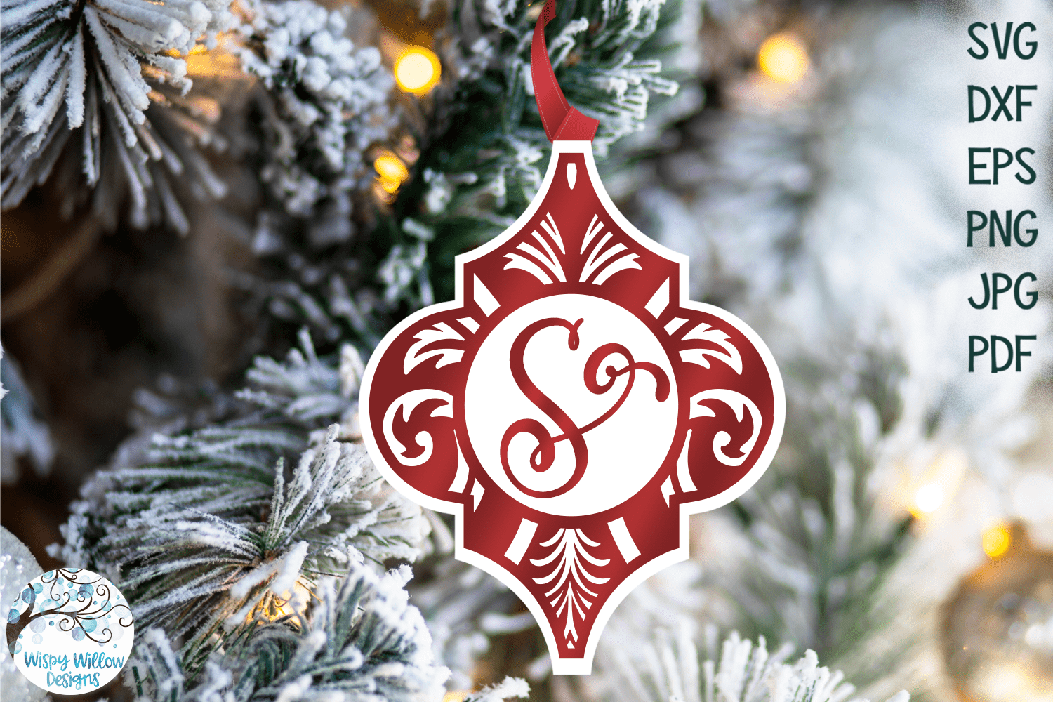 Arabesque Monogram Ornament SVG Bundle | Christmas SVGs Wispy Willow Designs Company