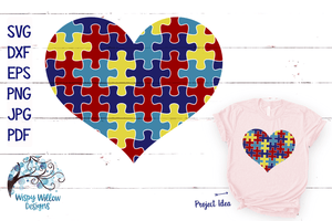 Autism Heart SVG Wispy Willow Designs Company