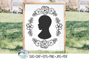 Baby Silhouette with Flowers SVG Wispy Willow Designs Company