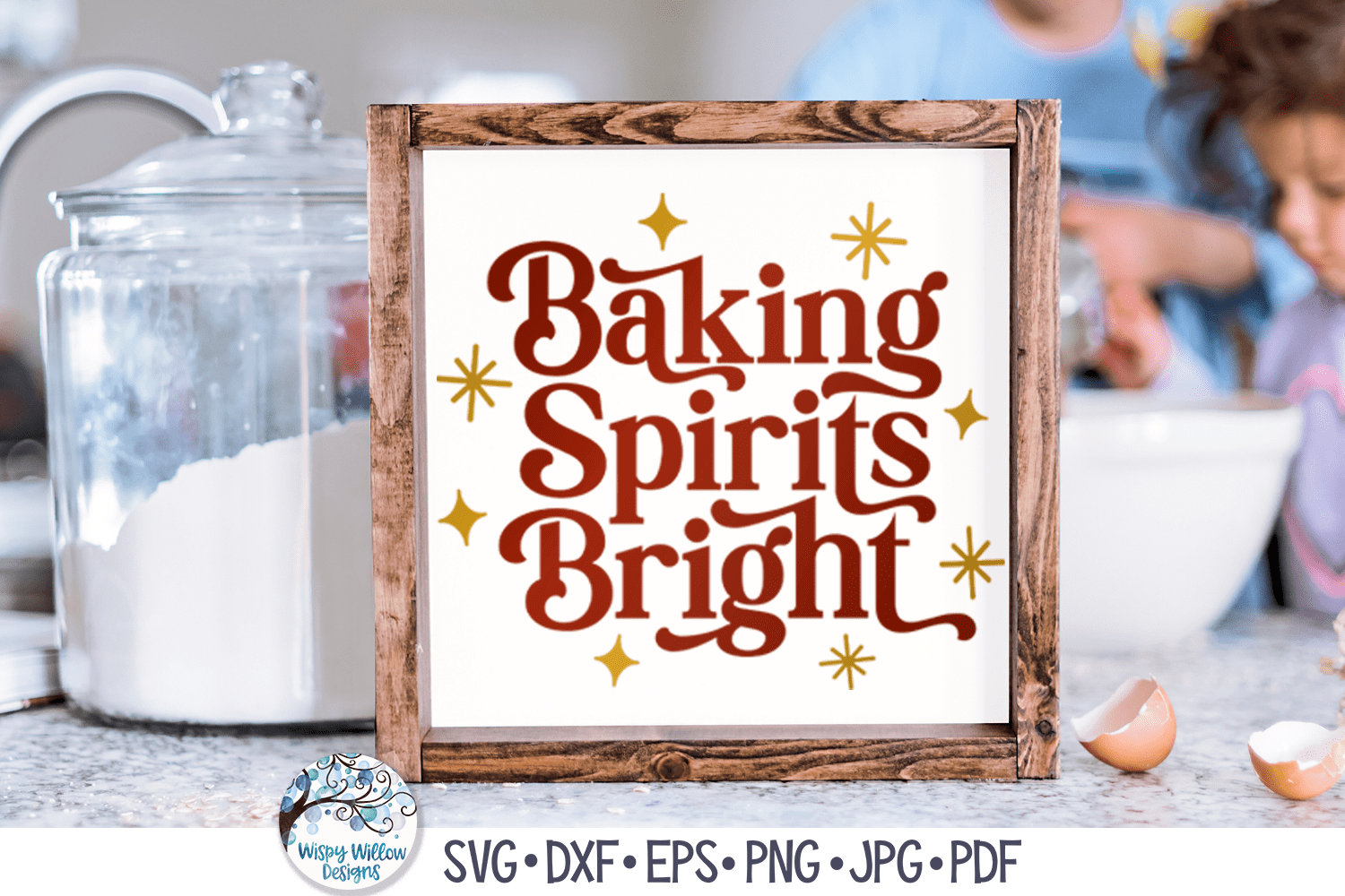 Baking Spirits Bright SVG | Retro Christmas SVG Wispy Willow Designs Company