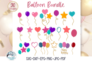 Balloon SVG Bundle Wispy Willow Designs Company