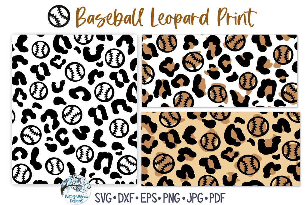 Baseball Leopard Print SVG | Sport Ball Pattern Wispy Willow Designs Company