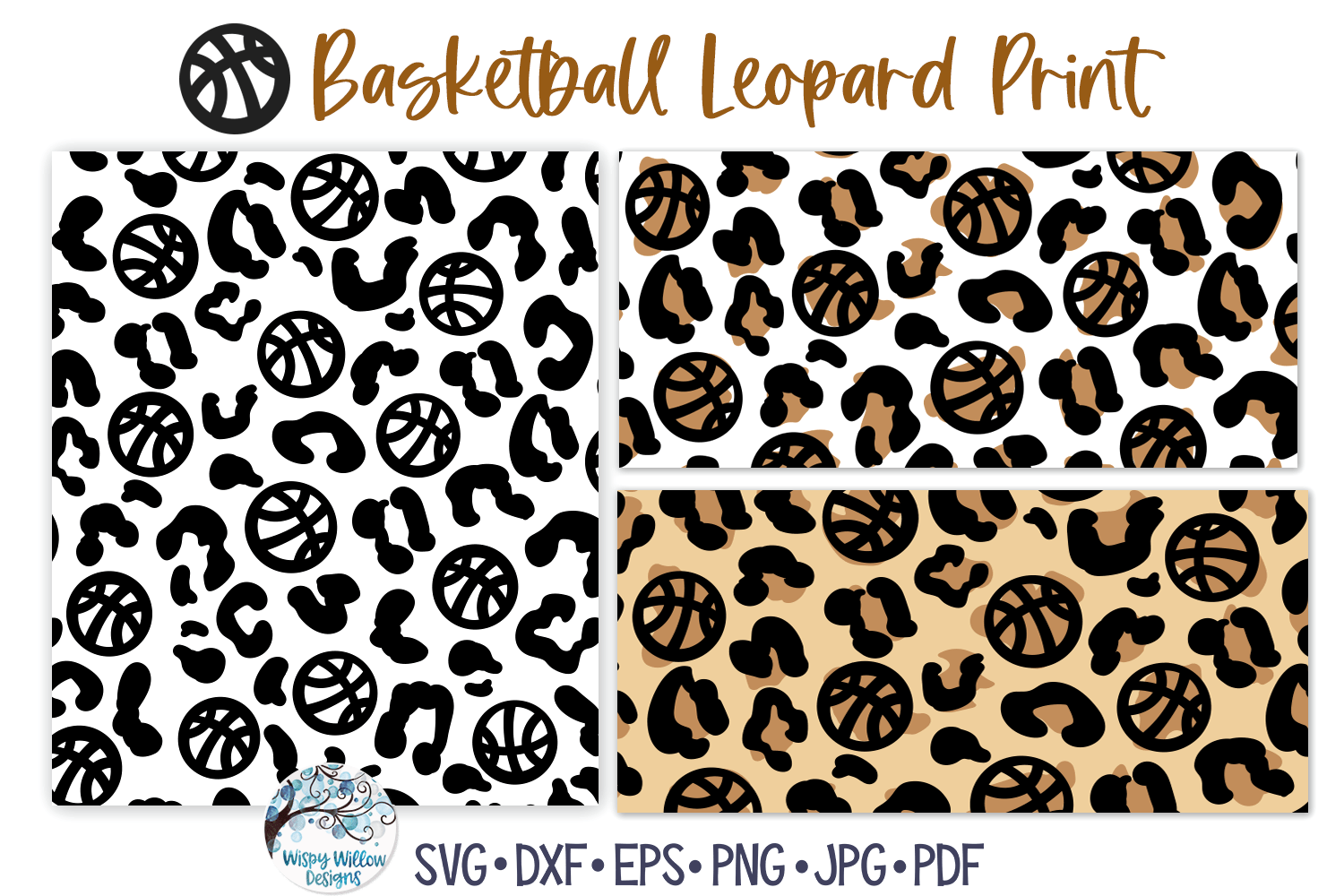 Basketball Leopard Print SVG | Sport Animal Pattern Wispy Willow Designs Company