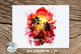 Beach Sunset Watercolor Sublimation Png Wispy Willow Designs Company