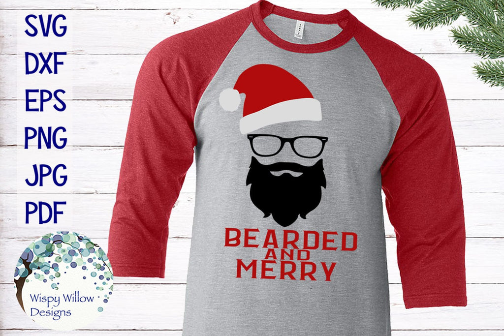 Bearded And Merry Hipster Santa - Funny Christmas SVG Wispy Willow Designs Company