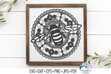 Bee Mandala SVG Wispy Willow Designs Company