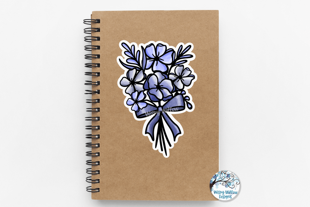 Blue Flower Stickers PNG Wispy Willow Designs Company