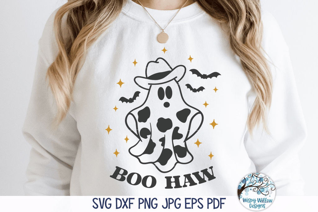 Boo Haw Ghost SVG | Western Cowboy Halloween Wispy Willow Designs Company