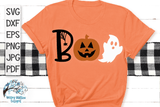 Boo SVG | Boo with Ghost and Pumpkin Halloween SVG Wispy Willow Designs Company
