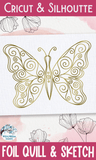 Butterfly SVG for Foil Quill, Sketch, Draw, Pens, Score - Single Line Design Wispy Willow Designs Company