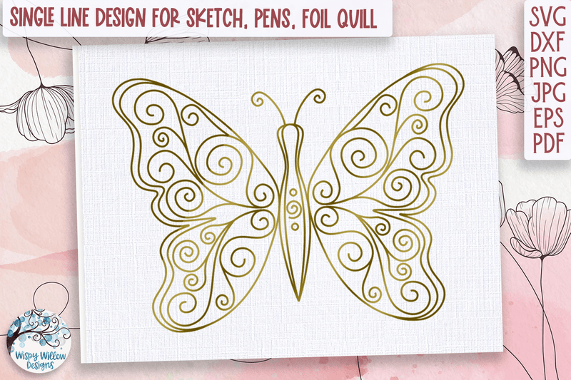 butterfly line art svg
