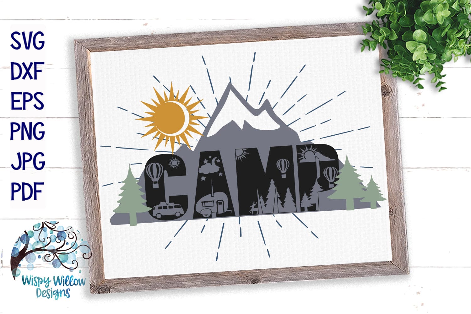 Camp Mountain SVG Wispy Willow Designs Company