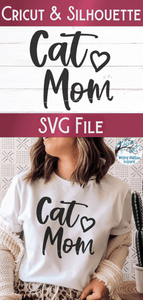 Cat Mom SVG Wispy Willow Designs Company