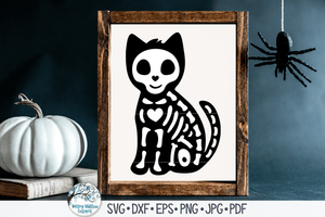 Cat Skeleton SVG | Halloween SVG Wispy Willow Designs Company