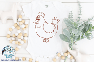 Chicken SVG | Outline and Layered Chicken SVG Wispy Willow Designs Company