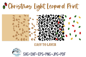 Christmas Light Leopard Print SVG | Holiday Animal Pattern Wispy Willow Designs Company