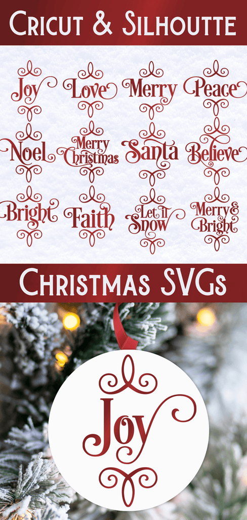 Christmas Ornament SVG Bundle | Round Christmas SVG Wispy Willow Designs Company