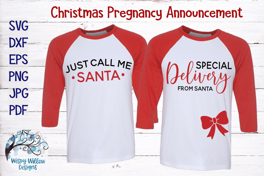 Christmas Pregnancy Announcement SVG Wispy Willow Designs Company