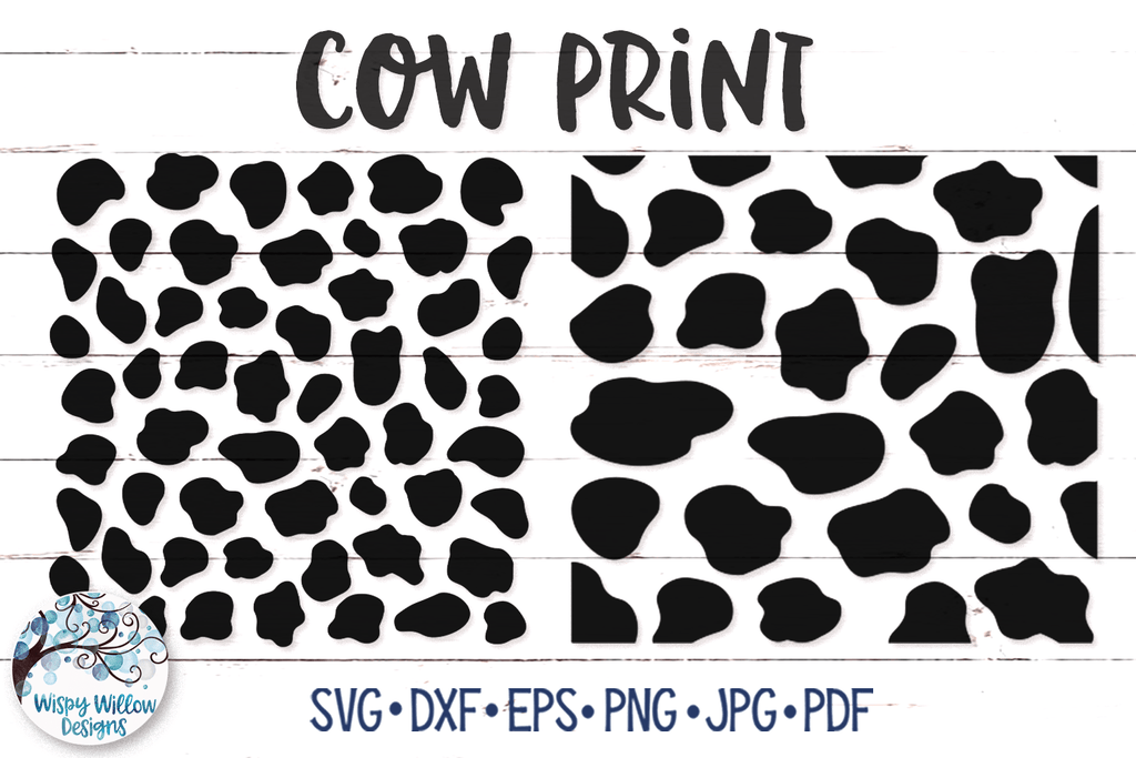 Cow Print Pattern SVG Wispy Willow Designs Company