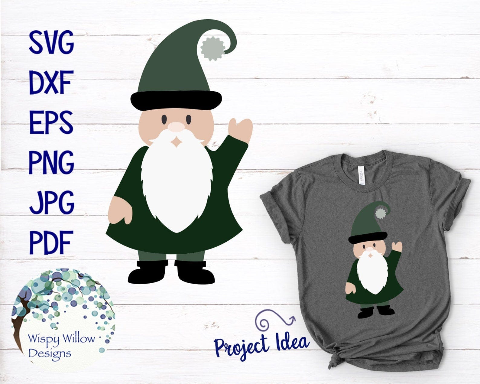 Cute Gnome SVG Wispy Willow Designs Company