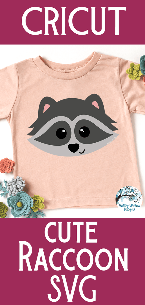 Cute Raccoon Face SVG Wispy Willow Designs Company