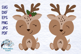 Cute Reindeer SVG | Christmas SVG and Sublimation Clipart Wispy Willow Designs Company