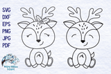 Cute Reindeer SVG | Christmas SVG Wispy Willow Designs Company