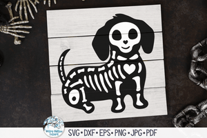 Dachshund Dog Skeleton SVG | Halloween SVG Wispy Willow Designs Company