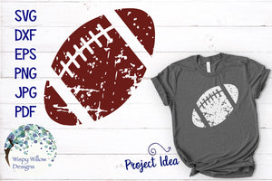 Distressed Football SVG Wispy Willow Designs Company