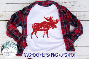 Distressed Moose SVG Wispy Willow Designs Company