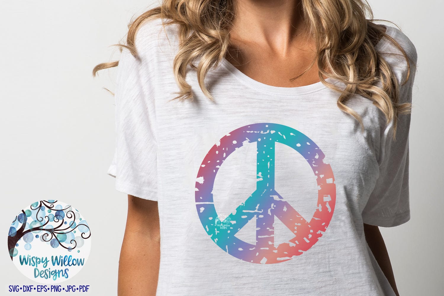 Distressed Peace Sign SVG Wispy Willow Designs Company