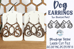 Dog Earrings for Glowforge Laser SVG Wispy Willow Designs Company