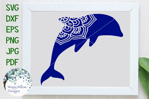 Dolphin Mandala SVG Wispy Willow Designs Company