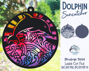 Dolphin Suncatcher for Laser or Glowforge Wispy Willow Designs Company
