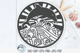 Dolphin with Waves SVG | Round Summer Beach Design Wispy Willow Designs Company