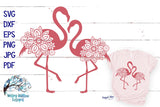 Double Floral Flamingo SVG Wispy Willow Designs Company