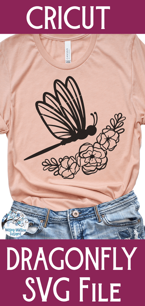 Dragonfly with Flowers Wispy Willow Designs Company