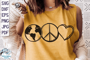 Earth Peace and Love SVG Wispy Willow Designs Company