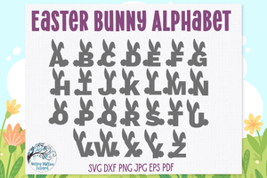 Easter Bunny Alphabet SVG Bundle Wispy Willow Designs Company