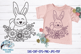 Easter Bunny in Flowers SVG Wispy Willow Designs Company