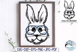 Easter Bunny with Glasses SVG Wispy Willow Designs Company