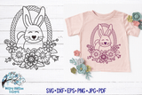 Easter Rabbit in Floral Basket SVG Wispy Willow Designs Company