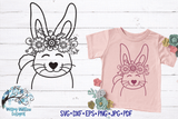 Easter Rabbit with Flowers SVG Wispy Willow Designs Company