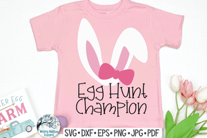 Egg Hunt Champion SVG - Girl Bunny Wispy Willow Designs Company