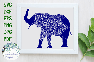 Elephant Mandala SVG Wispy Willow Designs Company