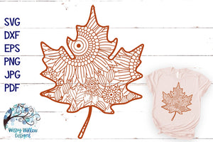 Fall Leaf Zentangle SVG Wispy Willow Designs Company