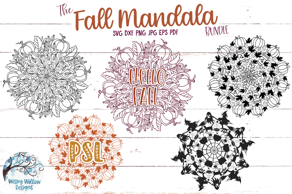 Fall Mandala SVG Bundle Wispy Willow Designs Company