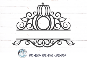 Fall Pumpkin Monogram SVG | Autumn Monogram SVG Wispy Willow Designs Company